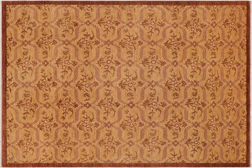 handmade Transitional Kafkaz Chobi Ziegler Tan Brown Hand Knotted RECTANGLE 100% WOOL area rug 9 x 12